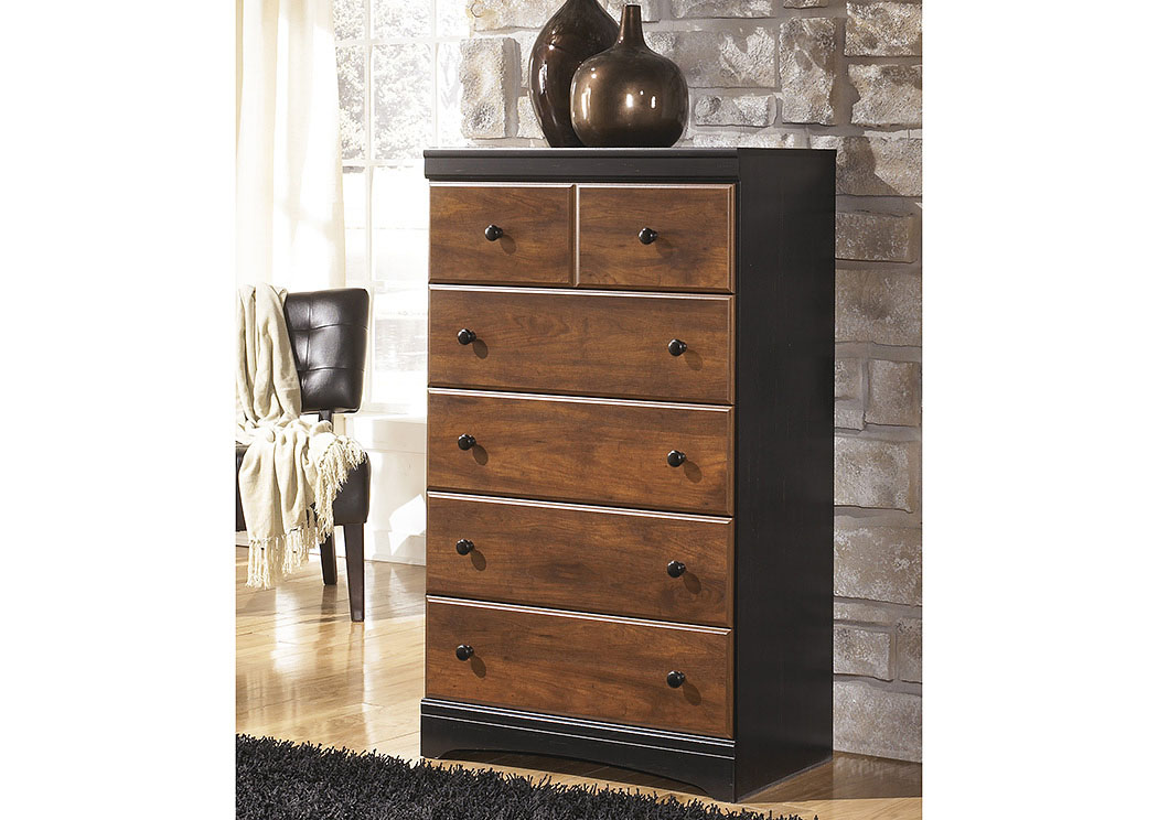 Signature Design by Ashley Bedroom Five Drawer Chest 744695 at FurnitureLand,Furniture Land