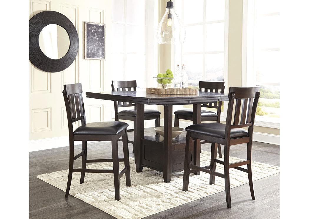 Signature Design by Ashley Dining Room Rectangular Counter Height Table w/ 4 Stools 760826 at FurnitureLand,Furniture Land
