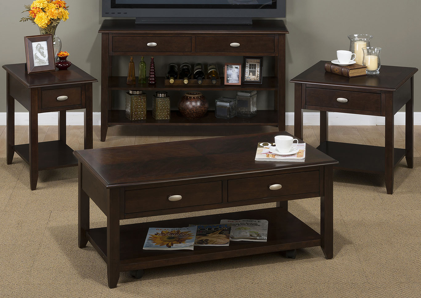 Merlot Chairside Table,Furniture Land