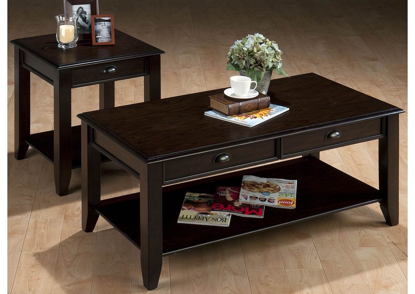 Dark Oak Finish End Table,Furniture Land
