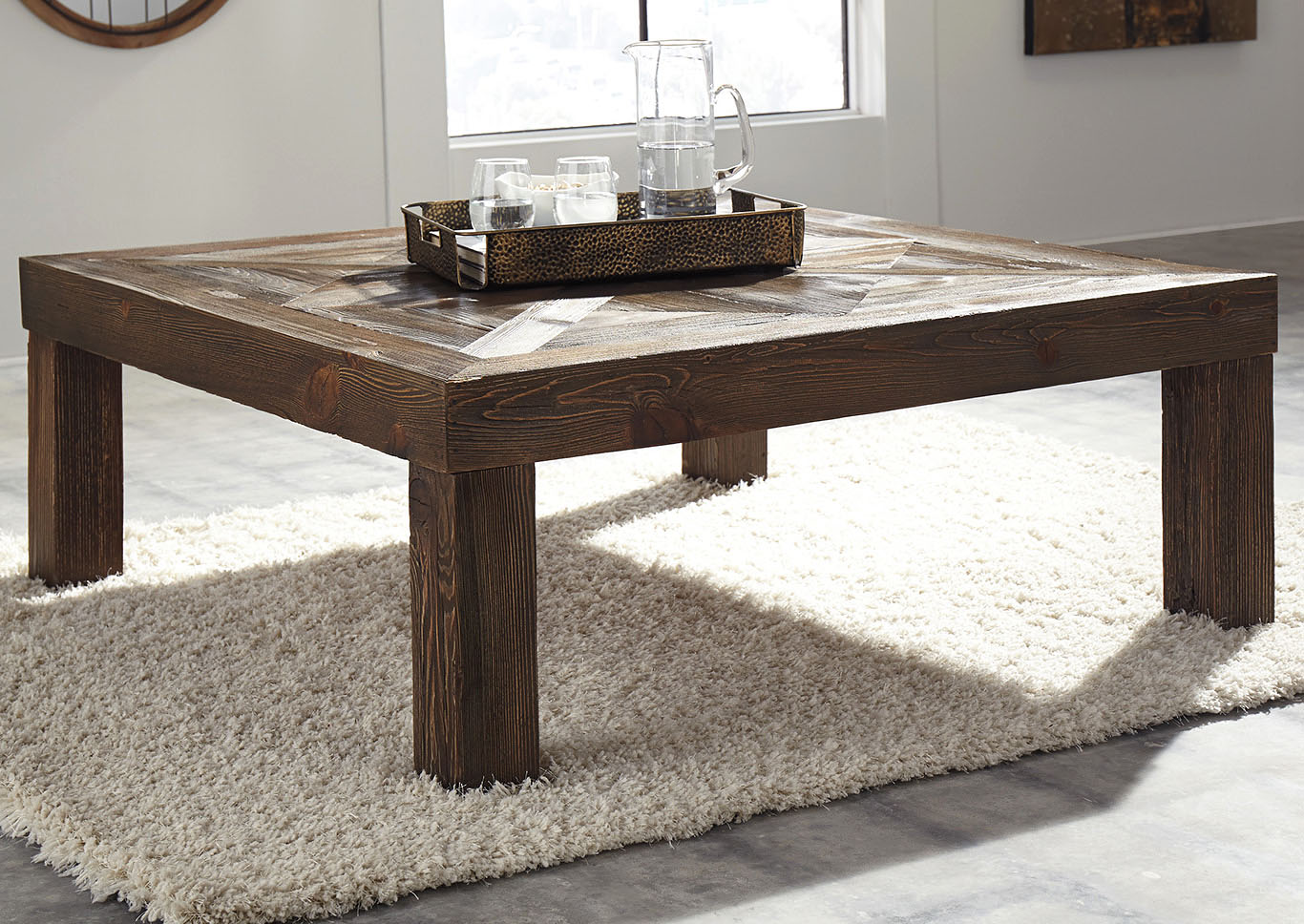 Signature Design by Ashley Living Room Square Cocktail Table 826986 at FurnitureLand,Furniture Land