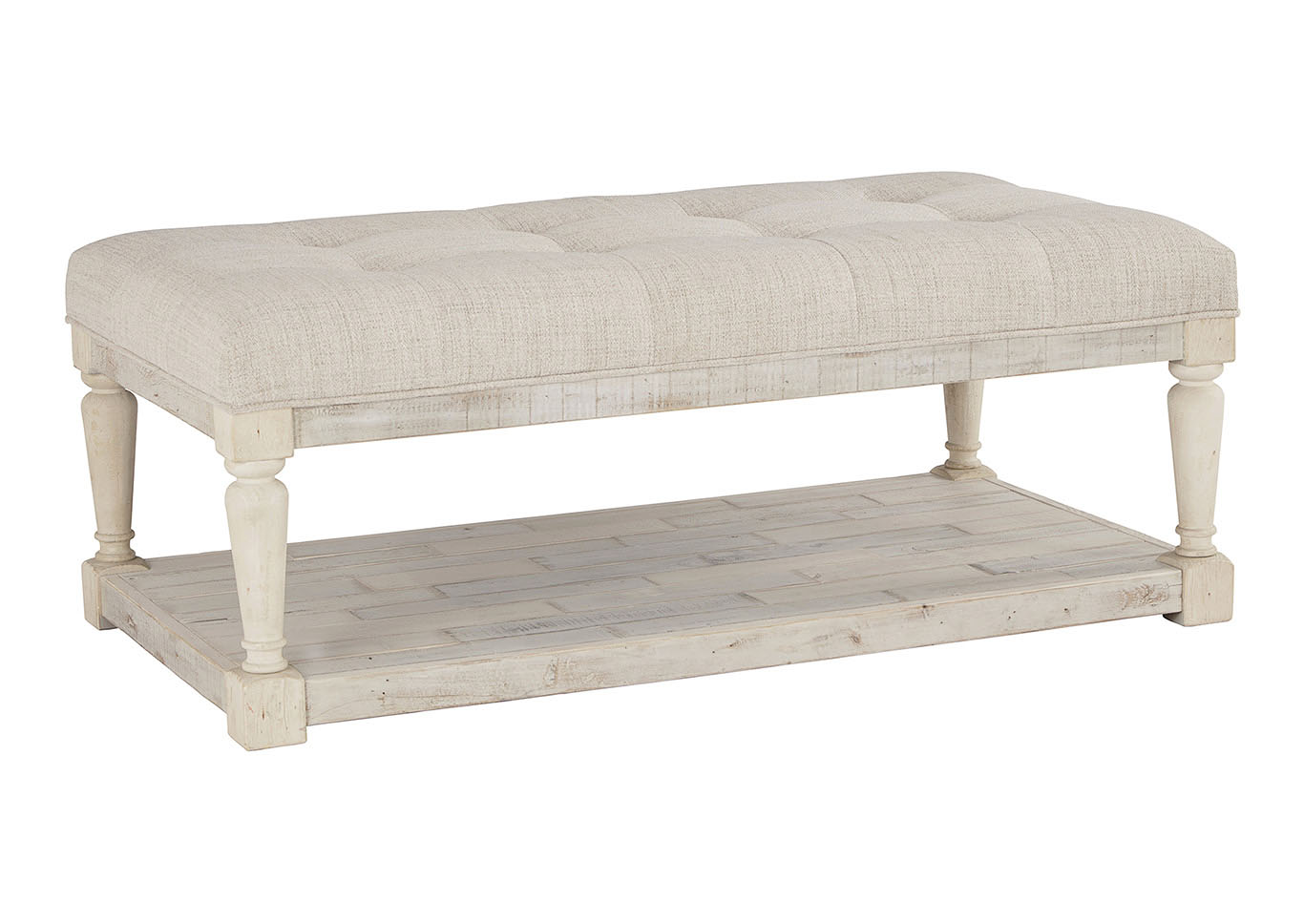 Shawnalore White Wash Ottoman Cocktail Table,Furniture Land