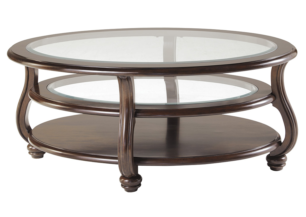 Signature Design by Ashley Living Room Oval Cocktail Table 811737 at FurnitureLand,Furniture Land