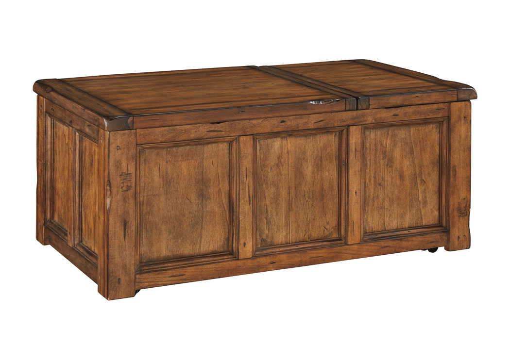 Signature Design by Ashley Living Room Rect Lift Top Cocktail Table 792116 at FurnitureLand,Furniture Land