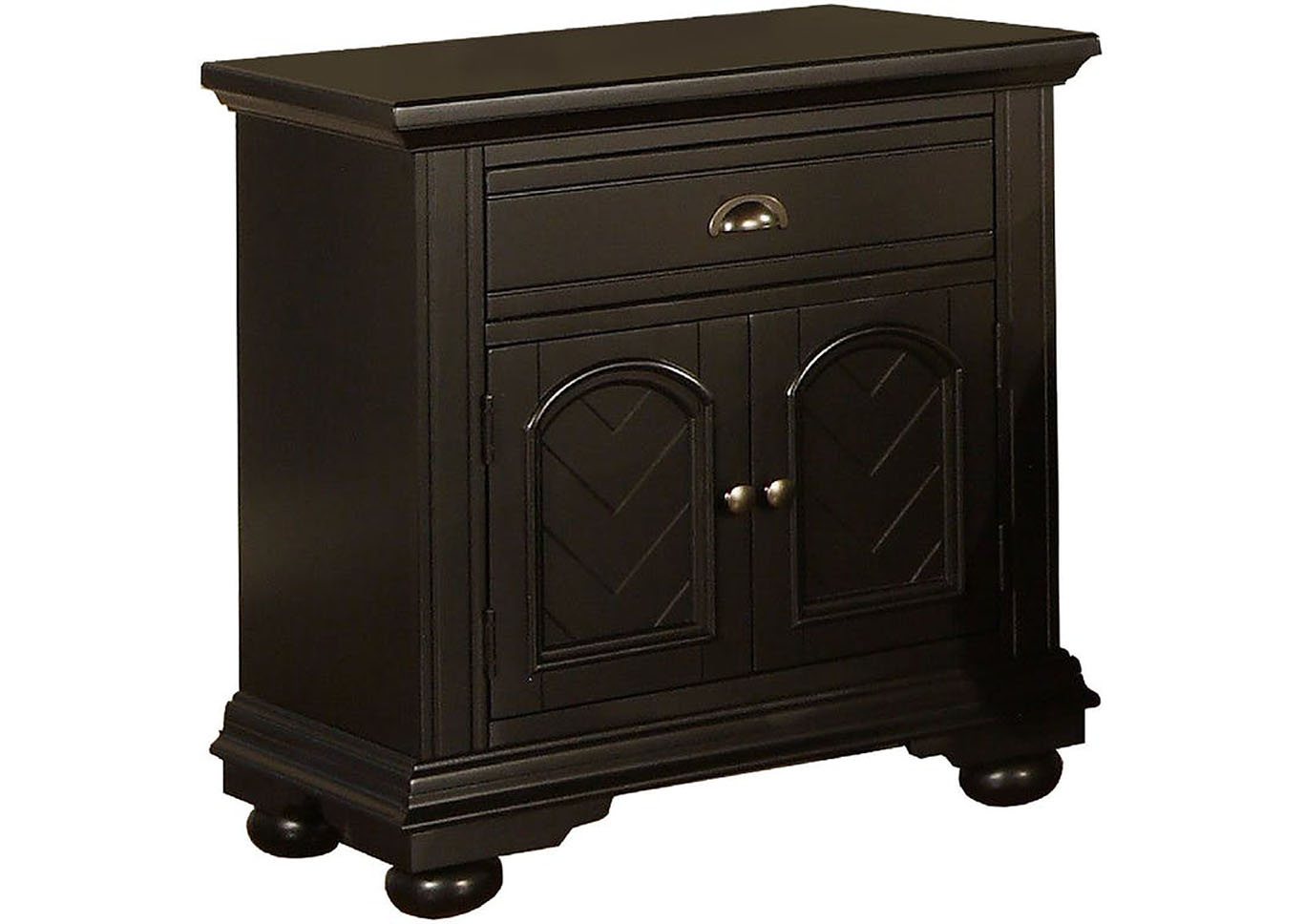 Brook Black Night Stand,Furniture Land