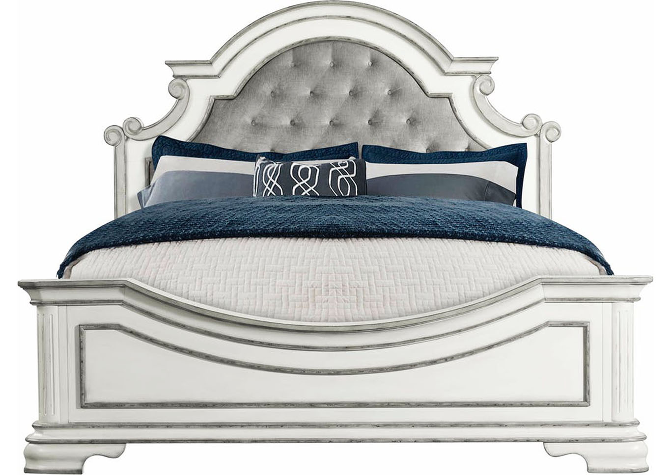 Leighton Antique White King Bed,Furniture Land