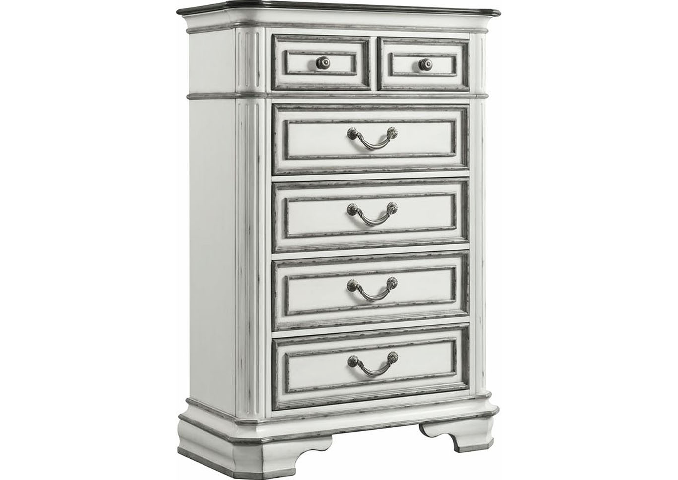 Leighton Antique White Chest,Furniture Land