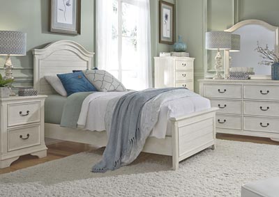 Image for Antique White Twin Panel Bed