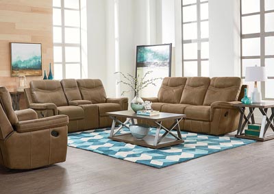 Image for Standard Furniture Boardwalk Brown Leather D/R Console Loveseat