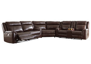 Image for Signature Design by Ashley Living Room Power Reclining Sofa Sectional w/Adjustable Headrest 834081 at FurnitureLand
