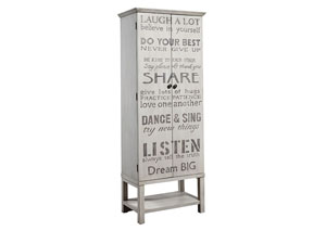 Image for Pulaski Grandma White Hand-Painted Wine Cabinet w/Sentiments 840119 at FurnitureLand