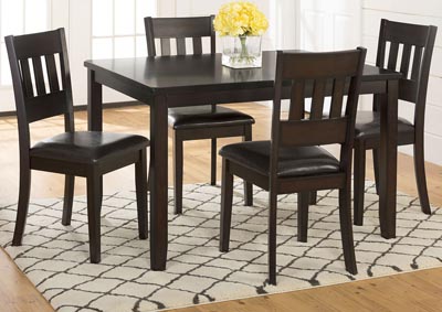 Image for Dark Rustic Prairie Table & 4 Ladder Back Chairs