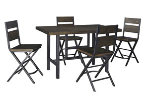 Image for Signature Design by Ashley Dining Room Rectangular Dining Room Counter Table w/ 4 Stools at FurnitureLand