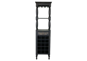 Image for Pulaski Fulton Lightly Distressed Black Wine Cabinet w/Pull-Out Shelf 758136 at FurnitureLand