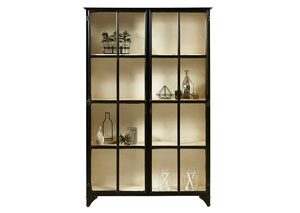 Image for Pulaski Maura Matte Black Metal Display Cabinet w/Glass Doors 758135 at FurnitureLand